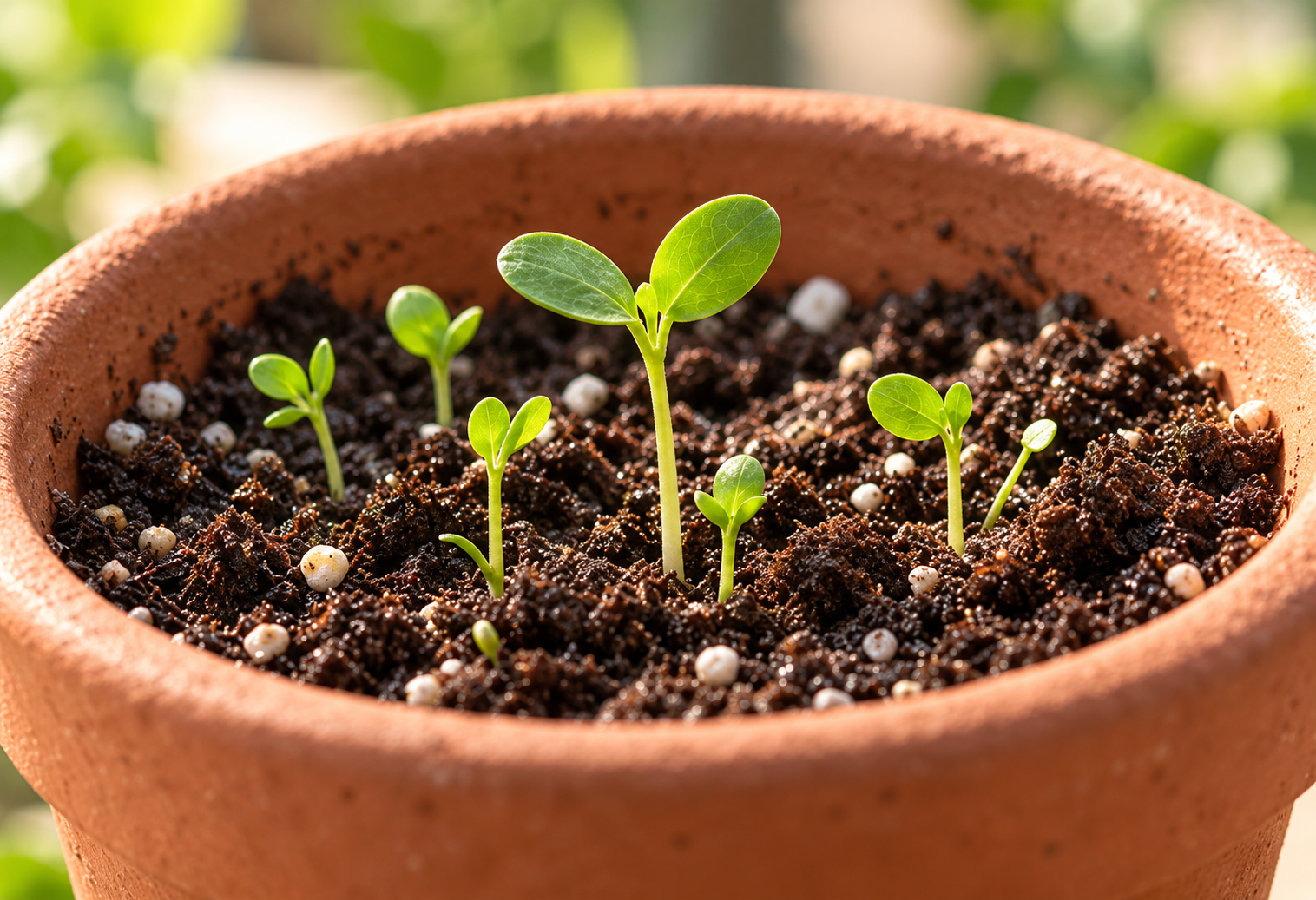 Young seedlings growing