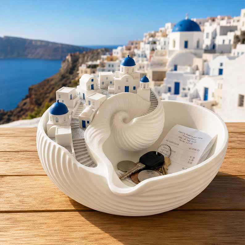 🌊 Santorini Catchall Bowl