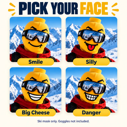 🏂😎 Funny Face Ski Mask | Yellow Expression Balaclava