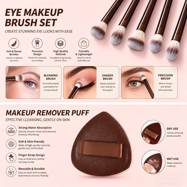 💄✨ Professional Makeup Brush Set - Perfect for Women & Girls