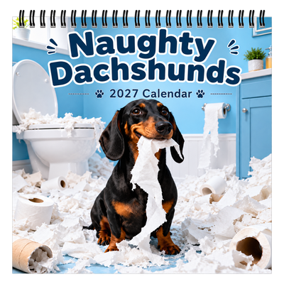 Naughty Dachshunds 2027 Wall Calendar
