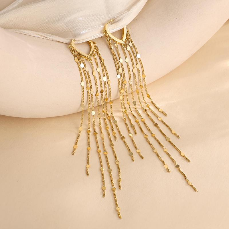 🔥Limited Time 40% Off✨14K Gold Plated Long Tassel Earrings for Women