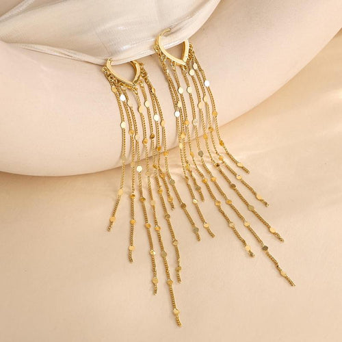 🔥Limited Time 40% Off✨14K Gold Plated Long Tassel Earrings for Women