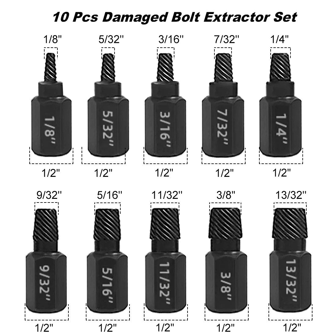 Dailyardtool® Broken Head Bolt Screw Cap Extractor Broken Head Screw Hexagon Socket Bolt Removal Tool