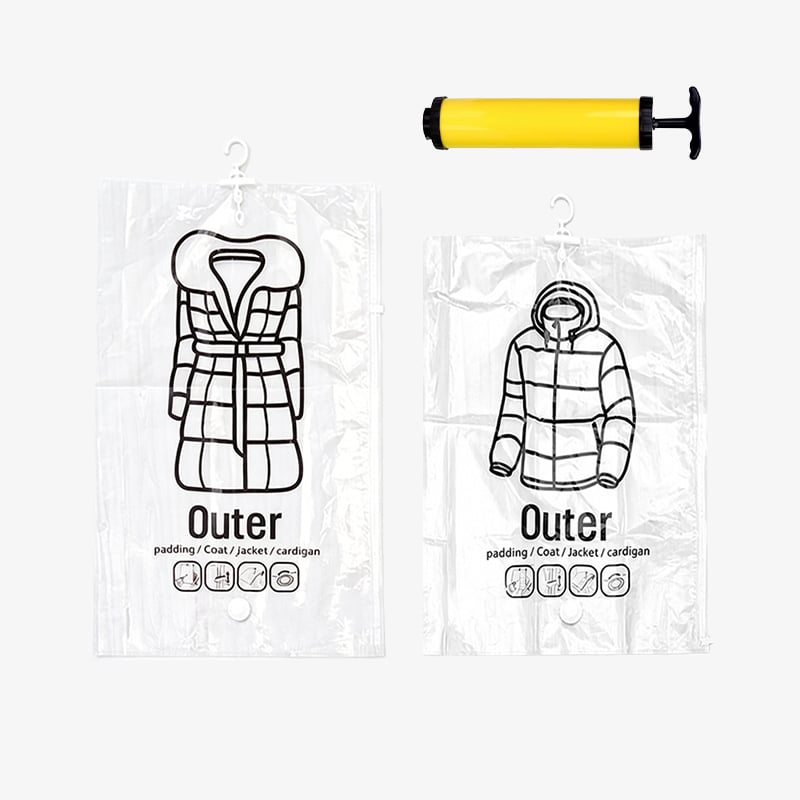 Hanging Vacuum Storage Bags – Save 75% Closet Space, No Folding Needed