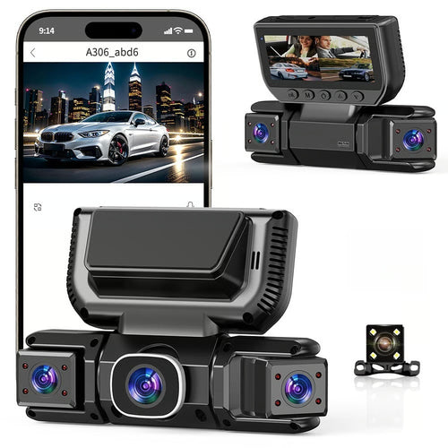 Dailyardtool® 360° Car DVR WiFi 4Channels Dash Cam Video Recorder