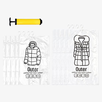 Hanging Vacuum Storage Bags – Save 75% Closet Space, No Folding Needed