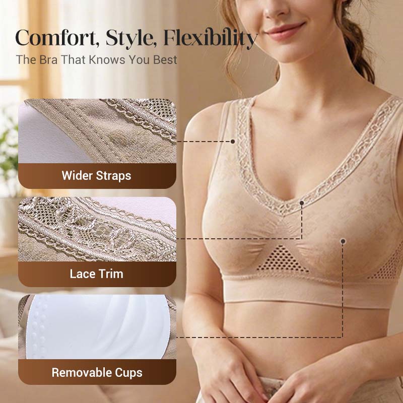 💐 Buy One Get One Free 🎁 🌸 Pure Cotton Buttonless Comfy Lifting Bra