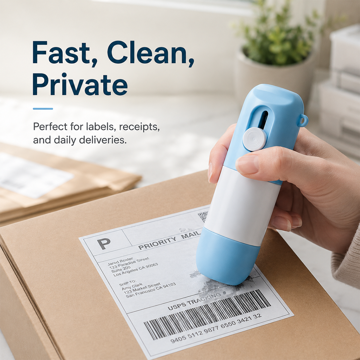 2-in-1 Box Cutter & Thermal Paper Eraser