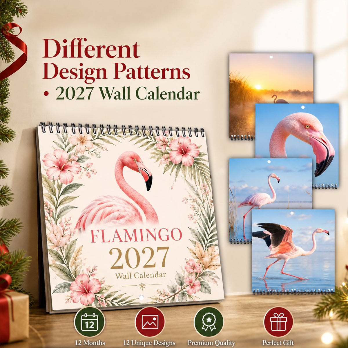 🦩 2027 Flamingo Calendar – 12 Months of Elegant Flamingo Beauty & Tropical Moments