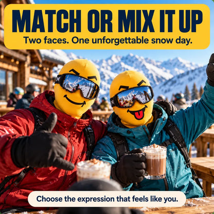 🏂😎 Funny Face Ski Mask | Yellow Expression Balaclava