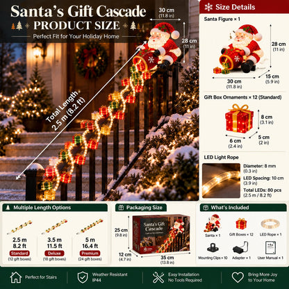 🔥Buy 2 Get 5% OFF🔥🎅 Santa Magic Gift Cascade Railing Light
