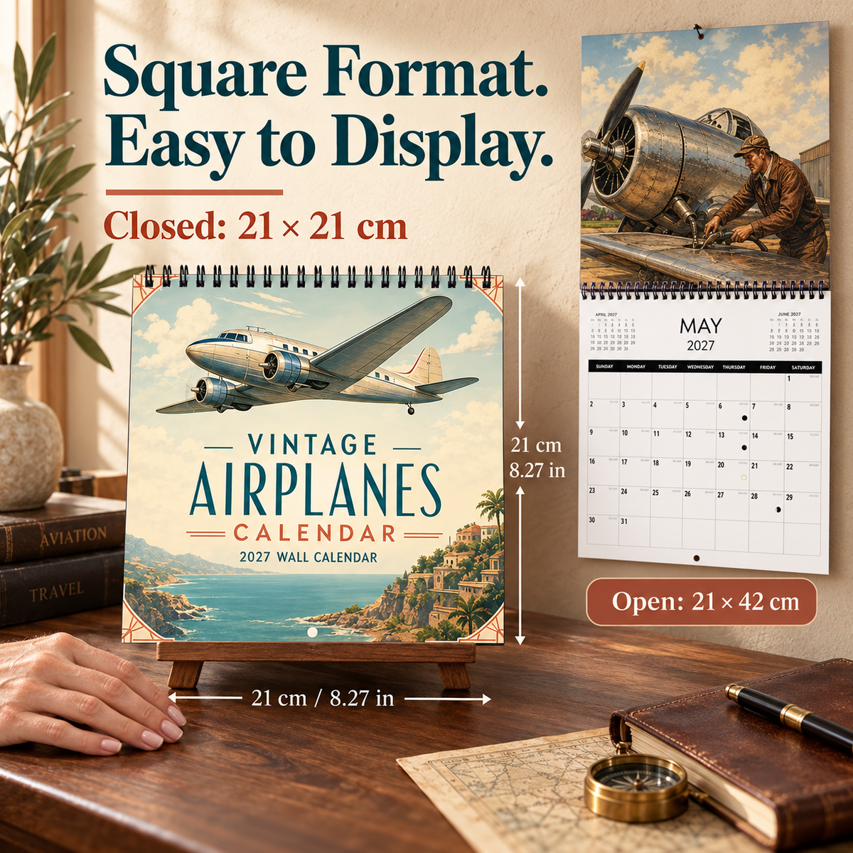 ✈️ For the Love of Flight — 2027 Vintage Aviation Wall Calendar