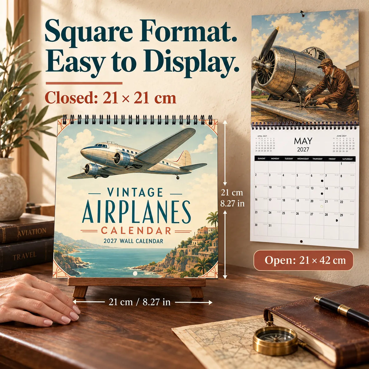 ✈️ For the Love of Flight — 2027 Vintage Aviation Wall Calendar
