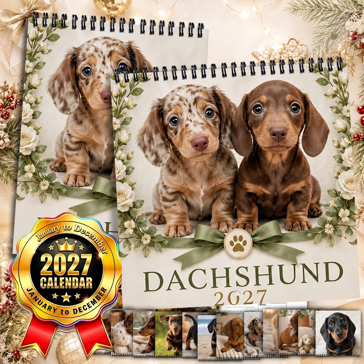 🐶Spotted Dachshund Calendar 2027, Cute Wall Decor And Gift For Fans