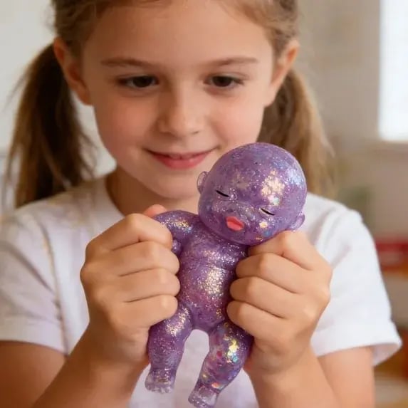 Curiosities Sugar Swaps Jumbo Baby Squishy Toy,low Rising Glitter Squeeze Toy for Stress Relief