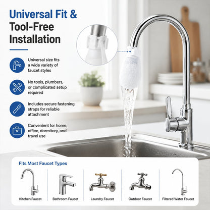 ✨Faucet Filter Cotton Bags - Universal, 100 PCS Splash-Proof Faucet Filter Set