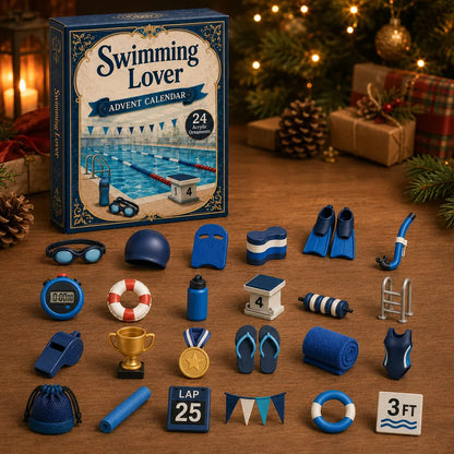 ⏳ Last Day 49% OFF – 🏊 24 Days of Swim-Life Advent Calendar | 24 Swimming-Inspired Acrylic Charms 💦