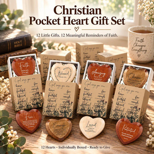 ⏳Limited-time 40% OFF - ✝️ 🎁 Christian Pocket Heart Gift Set (Set of 12)
