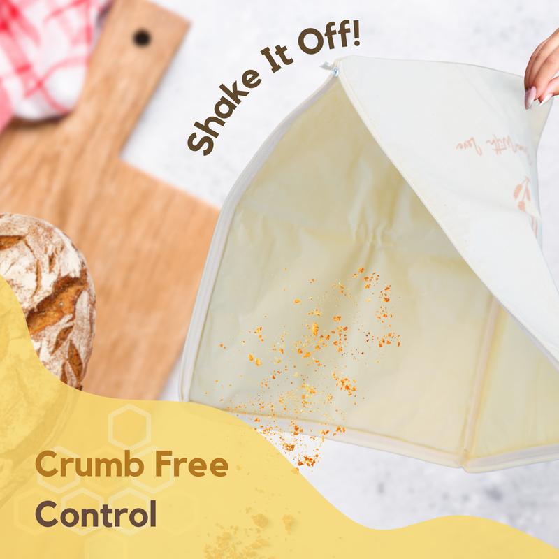 🍞Wide Zipper Access Cotton & Beeswax Bread Bags for Sourdough✨