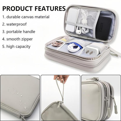 🔥Travel Cable Organizer Pouch, Double Layers All-in-One Storage Bag for Cord