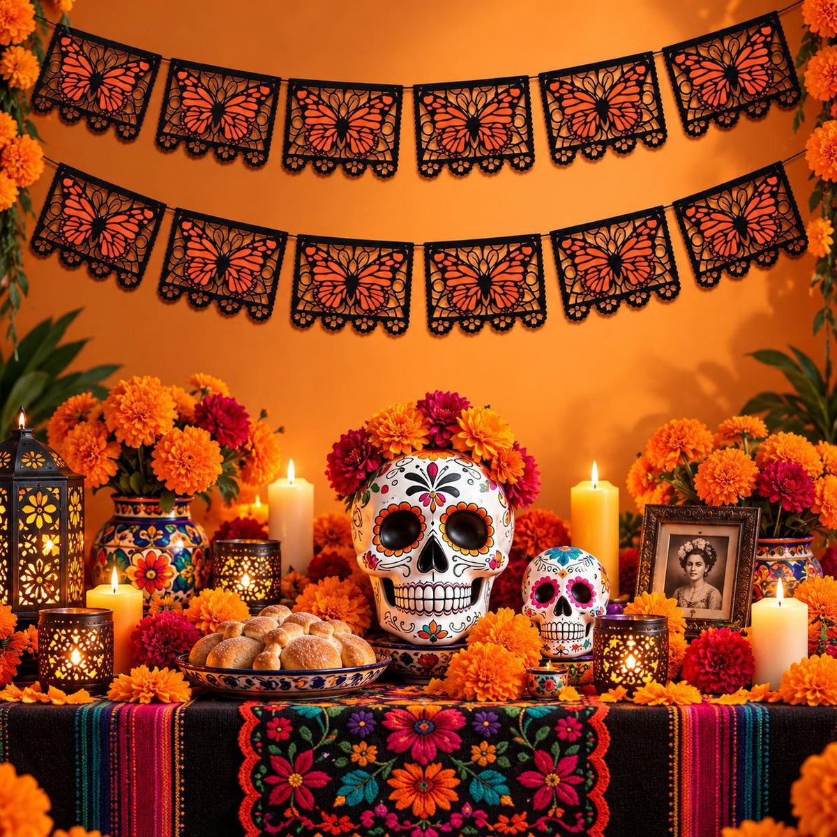 🔥LAST DAY 40% OFF-🦋 Monarchs Return Home™ Day of the Dead Butterfly Memorial Banner