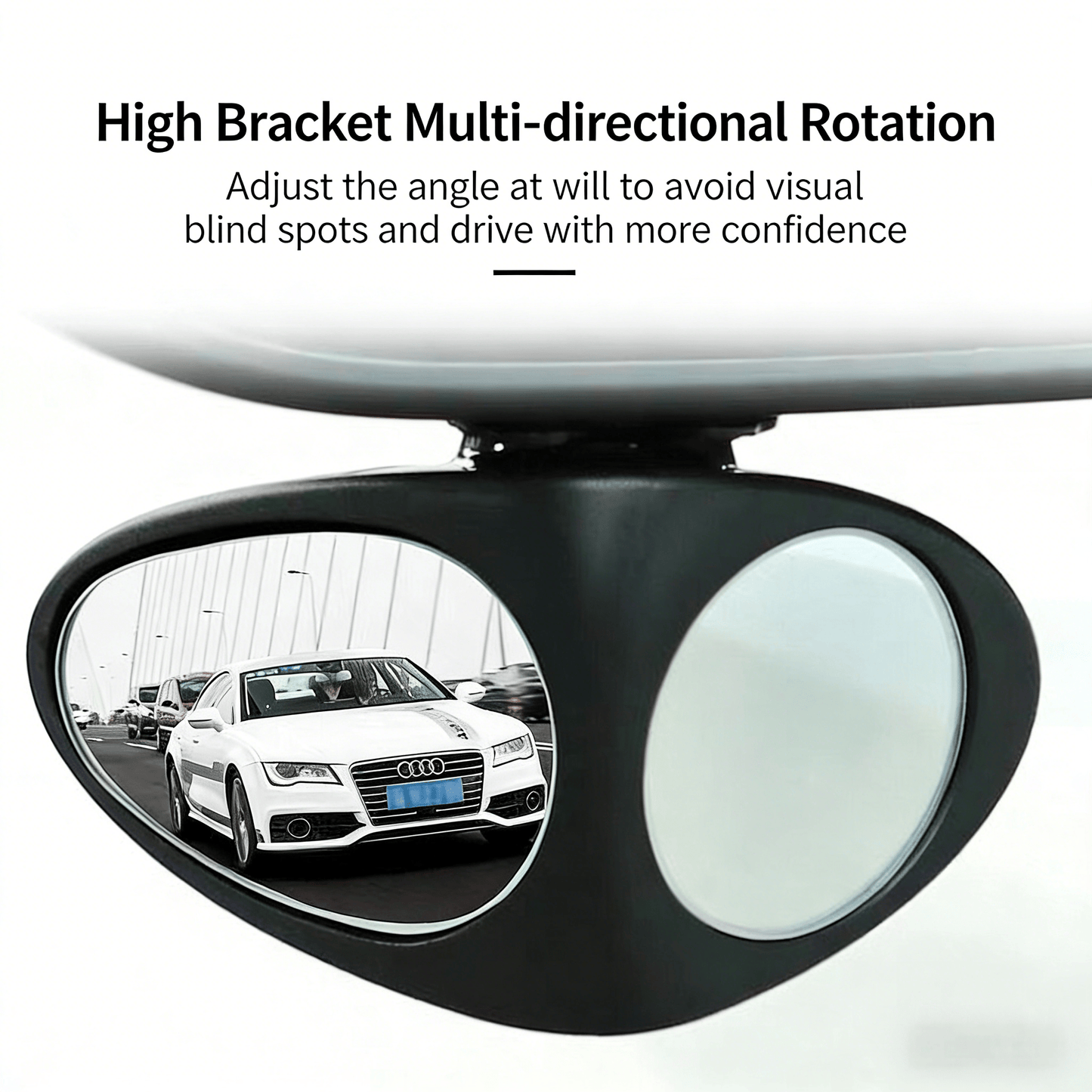 Dailyardtool® HD Car Blind Spot Elimination Mirror - 360° Rotatable, Rain/Fog Resistant