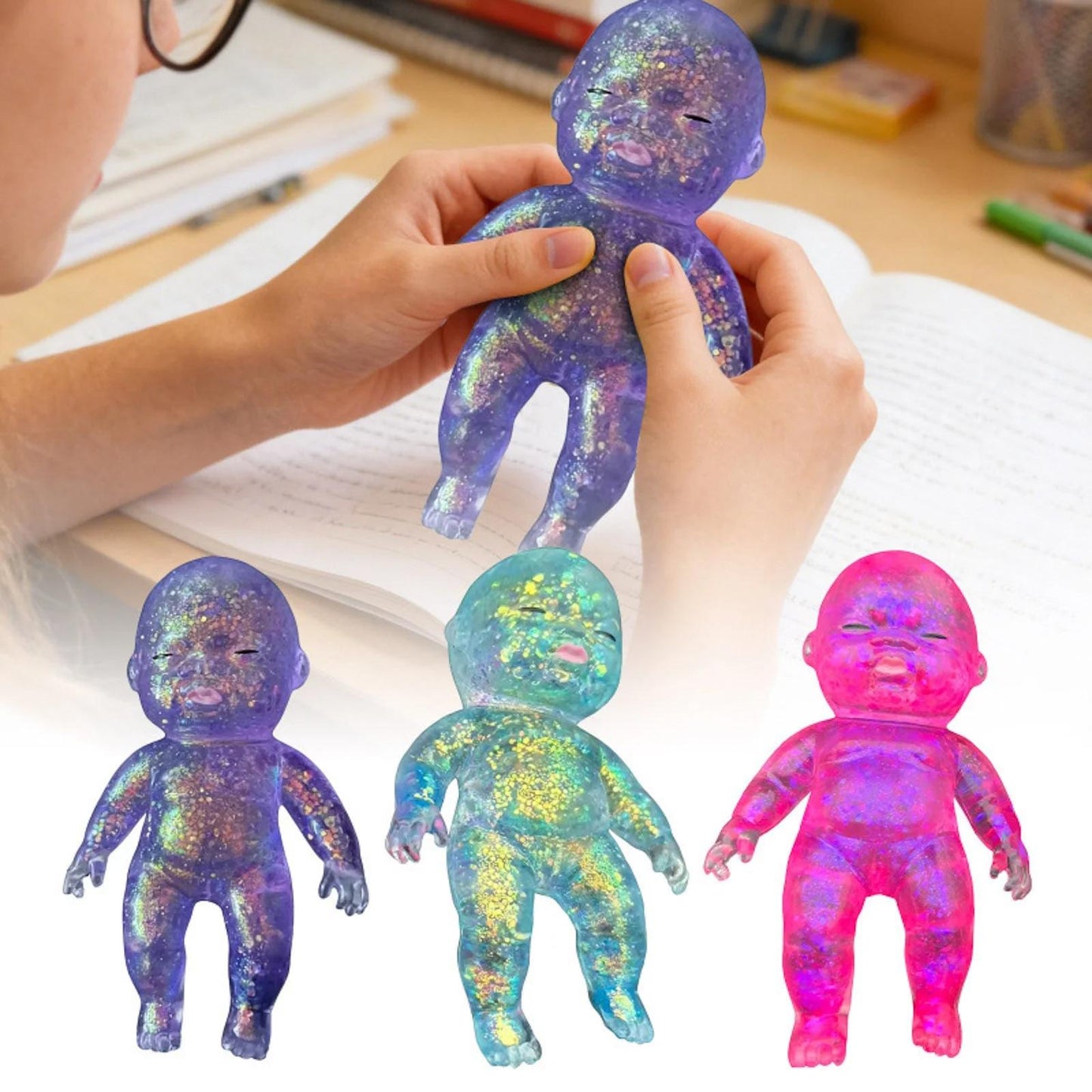 Curiosities Sugar Swaps Jumbo Baby Squishy Toy,low Rising Glitter Squeeze Toy for Stress Relief
