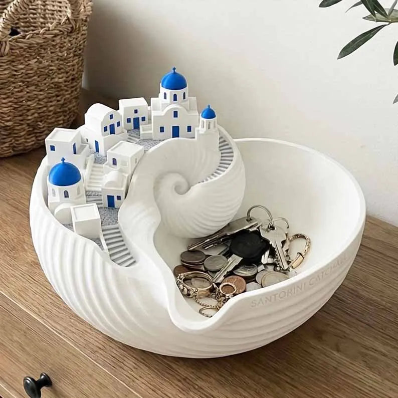 🌊 Santorini Catchall Bowl