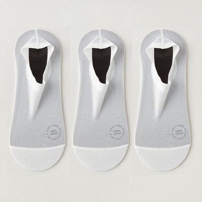 🧦3-Pair Invisible Grip Socks Pack 🧦Breathable | Low-Cut | Anti-Slip | Sweat-Absorbing