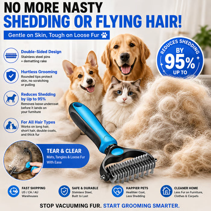 Double-Sided Pet Grooming Brush