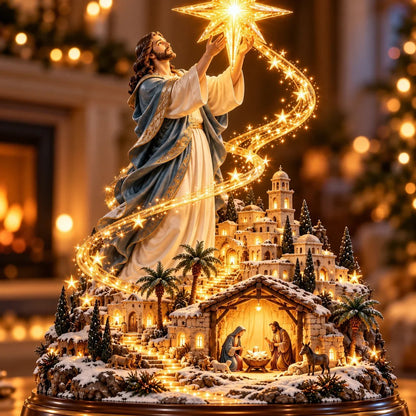 ⭐✨ Bethlehem Star of Hope – Jesus Holding the Guiding Star Illuminated Christmas Nativity Scene