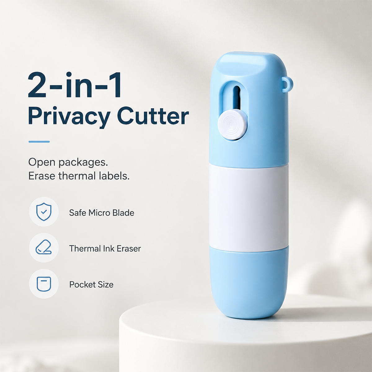 2-in-1 Box Cutter & Thermal Paper Eraser