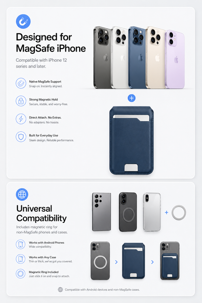 🔥Smart MagSafe Wallet Made of Genuine Nappa Leathe