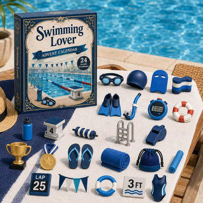 ⏳ Last Day 49% OFF – 🏊 24 Days of Swim-Life Advent Calendar | 24 Swimming-Inspired Acrylic Charms 💦