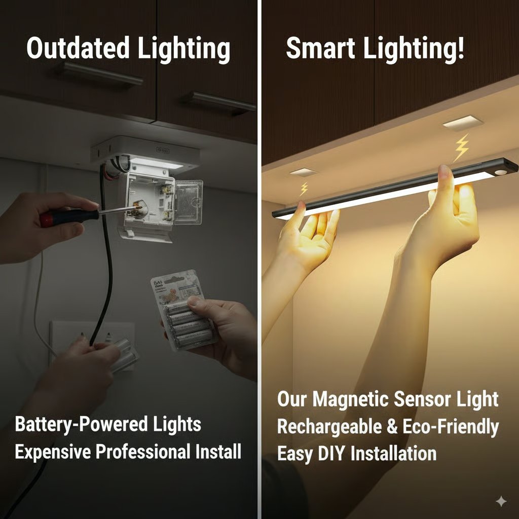 💡Under Cabinet Lighting-LED Rechargeable Closet Lights