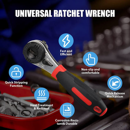 Dailyardtool® Adjustable Ratchet Wrench Kit for 6-22mm Screw