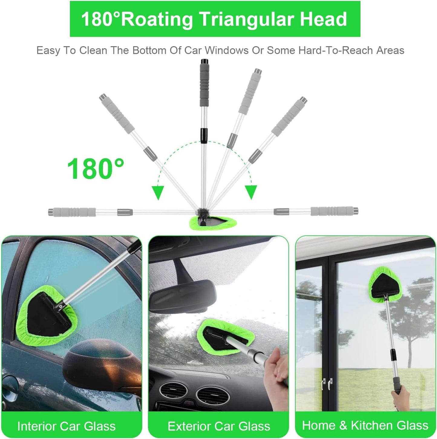 🔥Windshield Cleaning Tool——With 4 Free Microfiber Pads and 1 Fog-Proof Agent