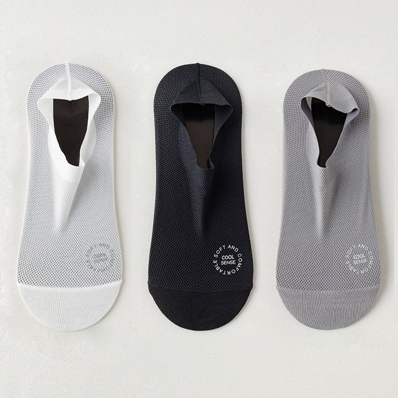🧦3-Pair Invisible Grip Socks Pack 🧦Breathable | Low-Cut | Anti-Slip | Sweat-Absorbing