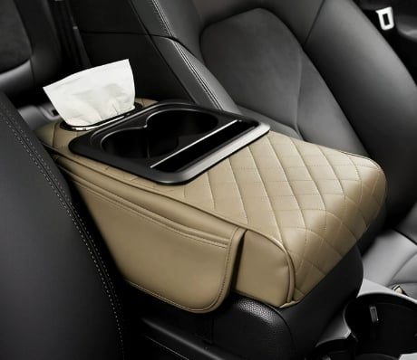 🔥 Multifunctional PU Leather Car Armrest Box Mat
