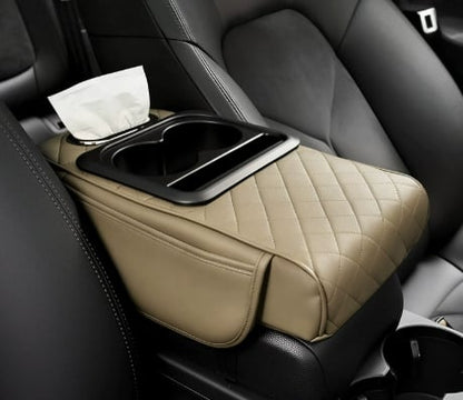 🔥 Multifunctional PU Leather Car Armrest Box Mat