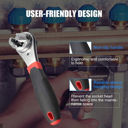Dailyardtool® Adjustable Ratchet Wrench Kit for 6-22mm Screw