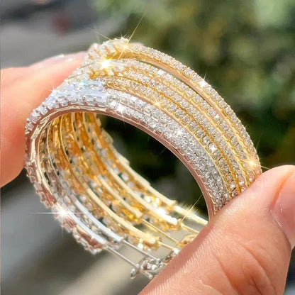💎 ✨ Women's Sparkling CZ Hoop Earrings – Micro-Paved, Lightweight Copper & Bold Design – Elegant, Versatile & Perfect Gift 💫