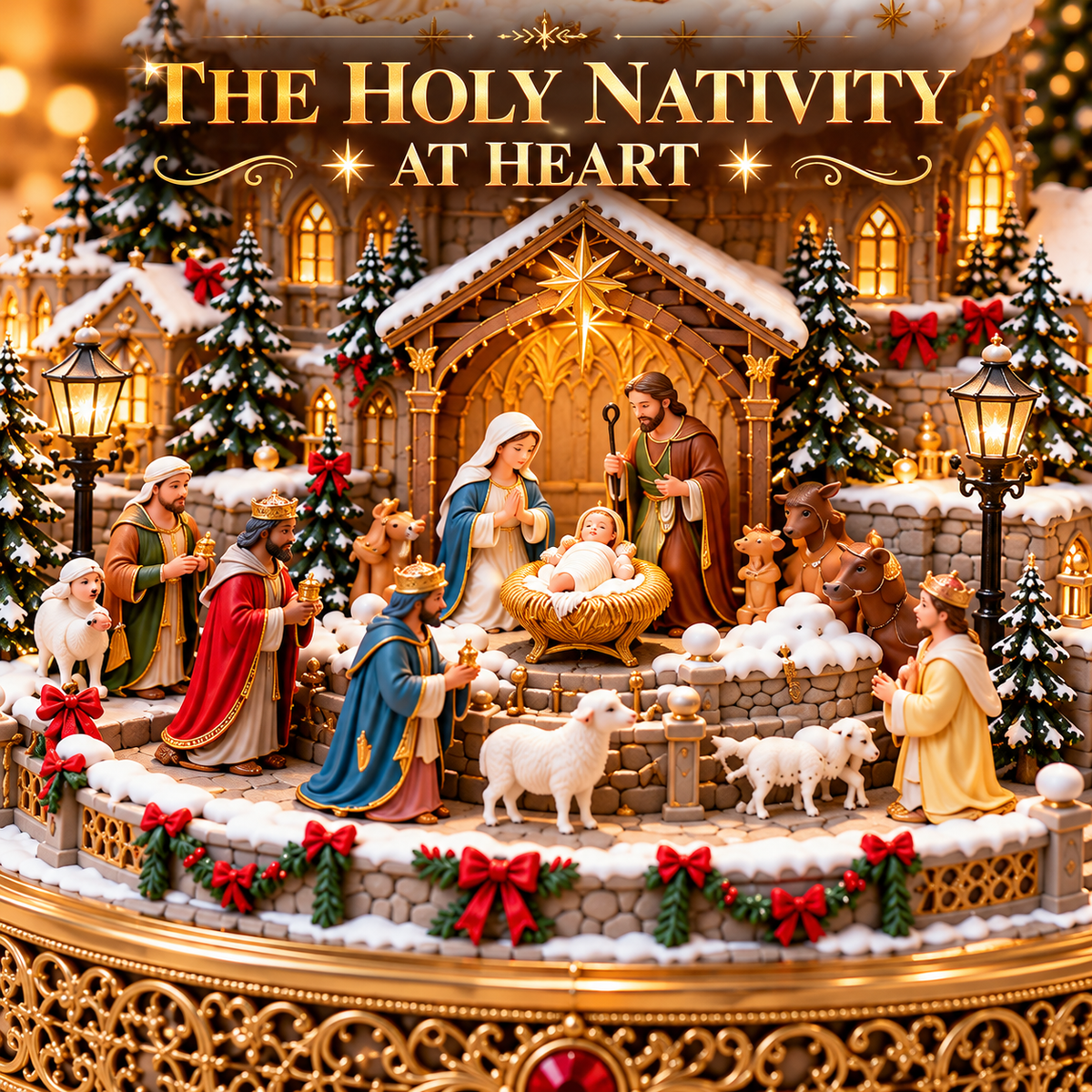 ✨ Heavenly Angel Choir | Lighted & Rotating Christmas Nativity Village