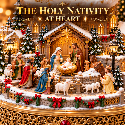 ✨ Heavenly Angel Choir | Lighted & Rotating Christmas Nativity Village