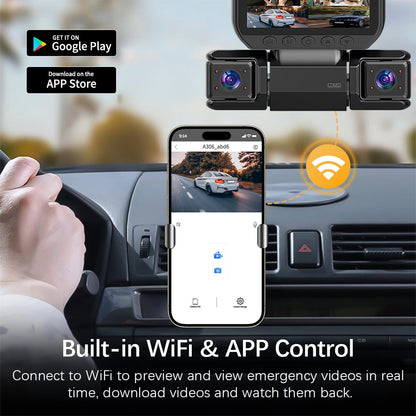 Dailyardtool® 360° Car DVR WiFi 4Channels Dash Cam Video Recorder