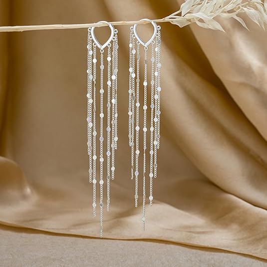 🔥Limited Time 40% Off✨14K Gold Plated Long Tassel Earrings for Women