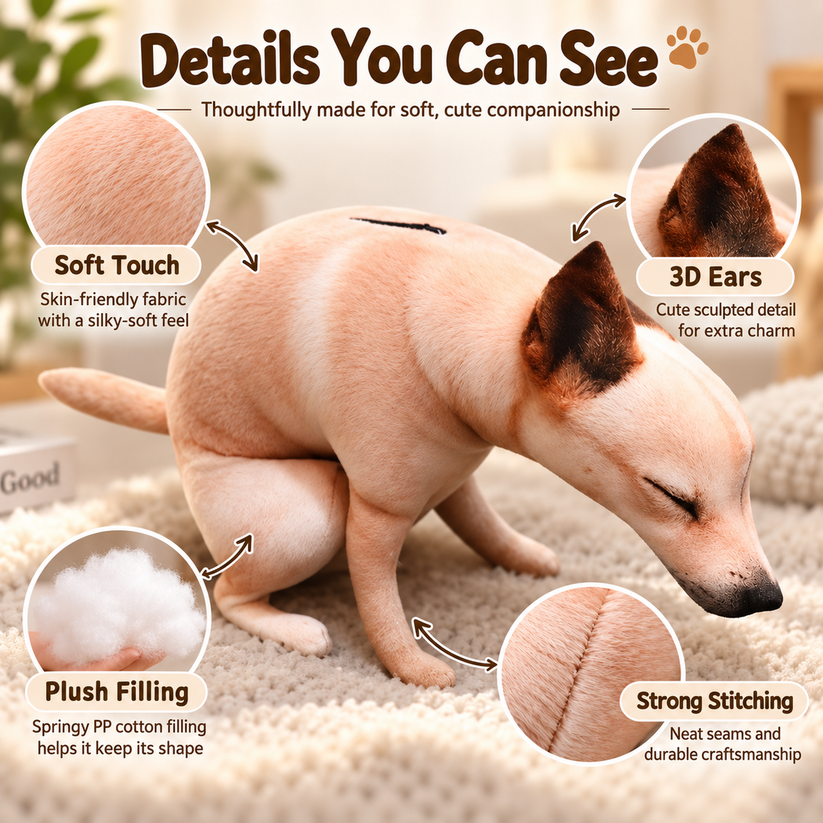 Funny Pooping Dog Plush Pillow