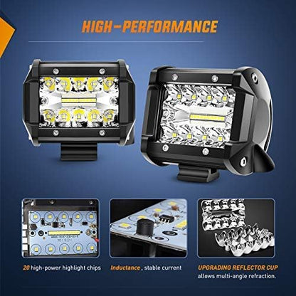 Dailyardtool® 2pcs 4 Inch LED Pods with Tow Hitch Mounting Brackets