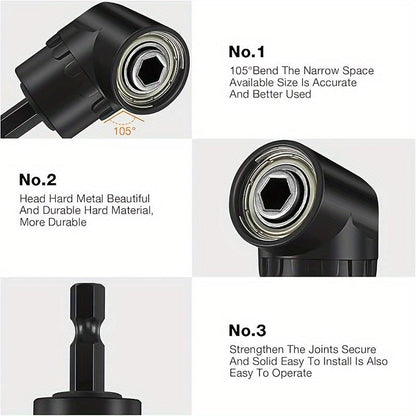 Dailyardtool® 6pcs Right-Angle Drill Bit Accessory Set - Easy to Install & Wide Compatibility